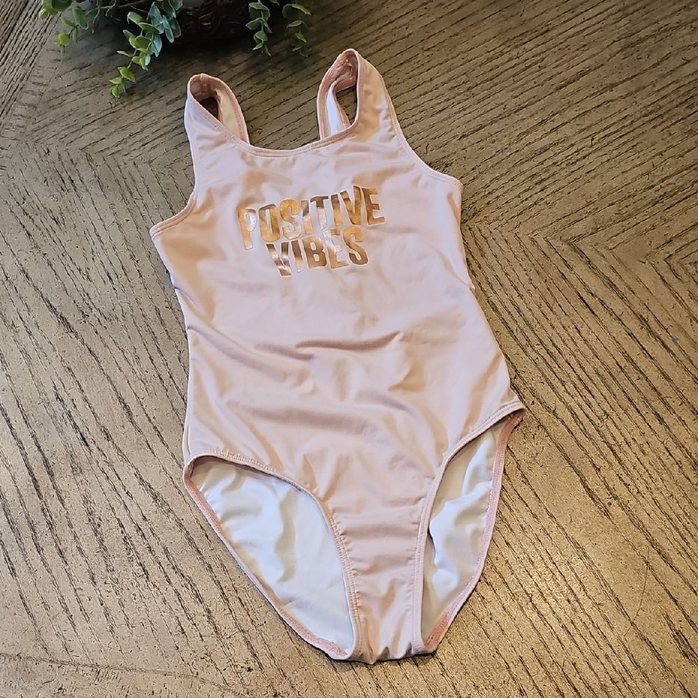 Harper Canyon Blush Pink One-Piece Positive Vibes Swimwear Size 10